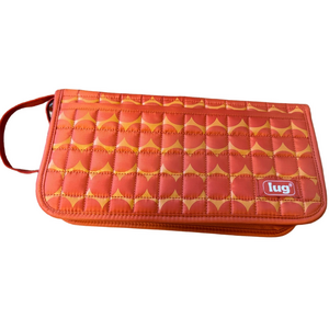 Lug Travel Passport Wallet Vibrant Orange Clutch Zippered Organizer Vacation